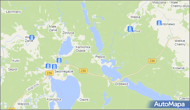 mapa Płęsno, Płęsno na mapie Targeo