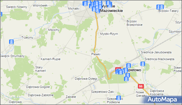 mapa Plewki gmina Szepietowo, Plewki gmina Szepietowo na mapie Targeo