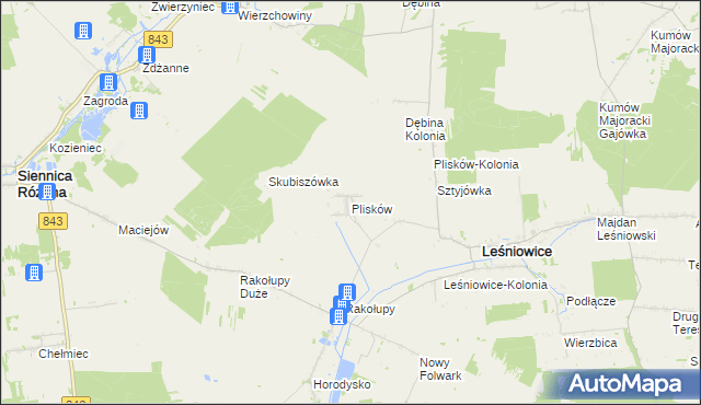 mapa Plisków, Plisków na mapie Targeo