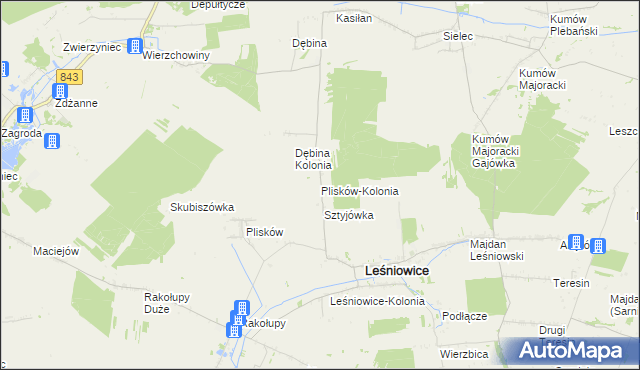 mapa Plisków-Kolonia, Plisków-Kolonia na mapie Targeo