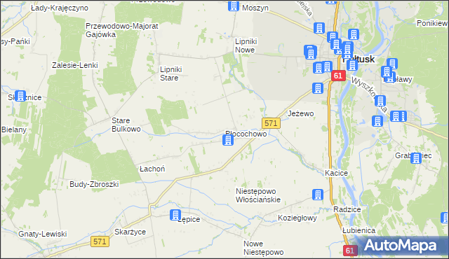 mapa Płocochowo, Płocochowo na mapie Targeo