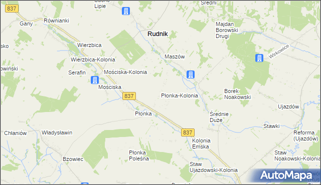 mapa Płonka-Kolonia, Płonka-Kolonia na mapie Targeo