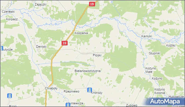 mapa Ploski, Ploski na mapie Targeo