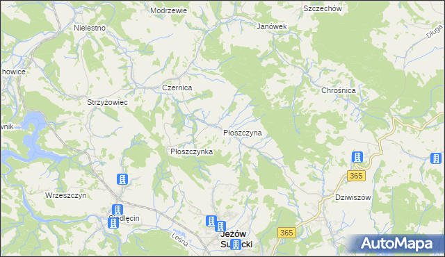 mapa Płoszczyna, Płoszczyna na mapie Targeo