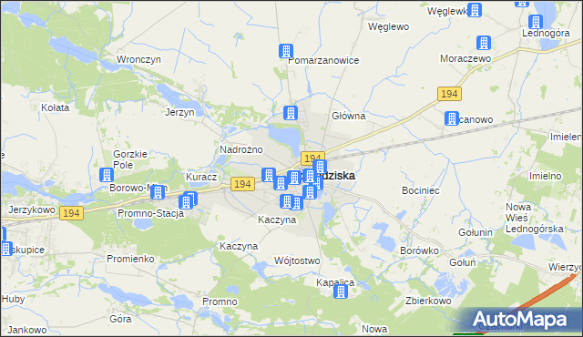 mapa Pobiedziska, Pobiedziska na mapie Targeo