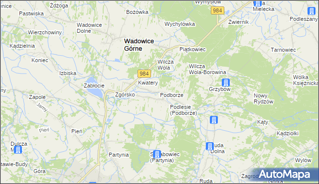 mapa Podborze gmina Radomyśl Wielki, Podborze gmina Radomyśl Wielki na mapie Targeo