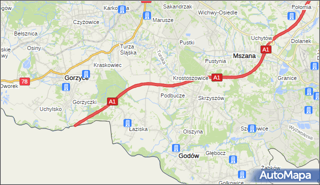 mapa Podbucze gmina Godów, Podbucze gmina Godów na mapie Targeo