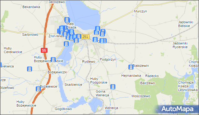 mapa Podgórzyn gmina Żnin, Podgórzyn gmina Żnin na mapie Targeo