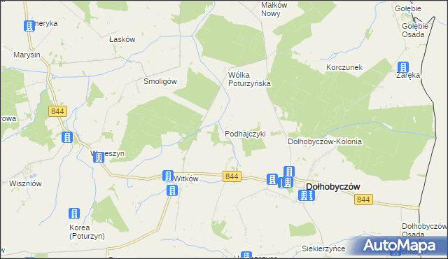 mapa Podhajczyki, Podhajczyki na mapie Targeo