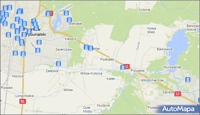 mapa Podkałek, Podkałek na mapie Targeo