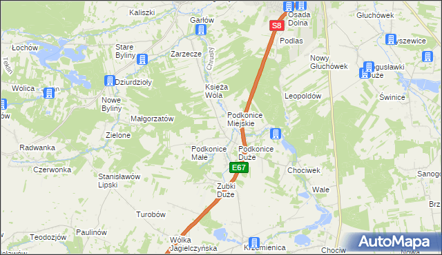 mapa Podkońska Wola, Podkońska Wola na mapie Targeo