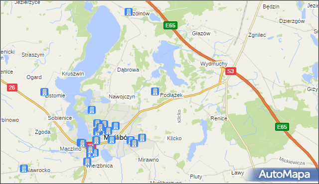 mapa Podłążek, Podłążek na mapie Targeo