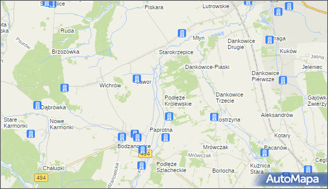 mapa Podłęże Królewskie, Podłęże Królewskie na mapie Targeo