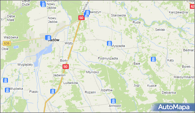 mapa Podmyszadła, Podmyszadła na mapie Targeo