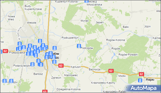 mapa Podrogów, Podrogów na mapie Targeo