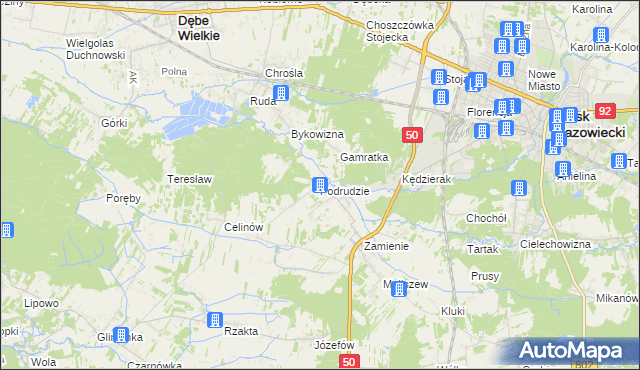 mapa Podrudzie, Podrudzie na mapie Targeo