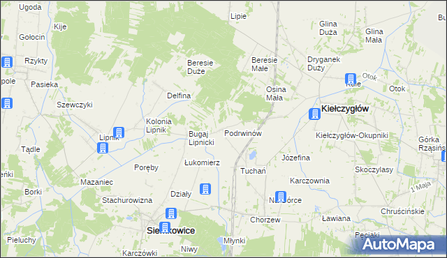 mapa Podrwinów, Podrwinów na mapie Targeo