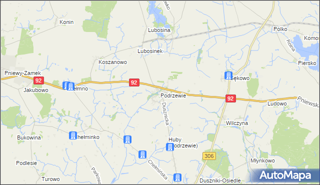 mapa Podrzewie, Podrzewie na mapie Targeo