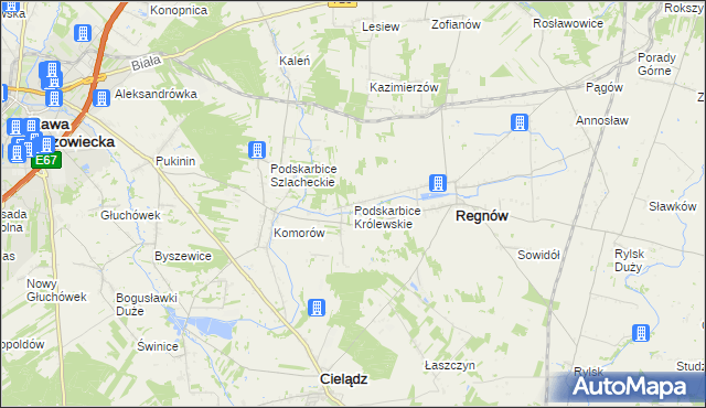 mapa Podskarbice Królewskie, Podskarbice Królewskie na mapie Targeo