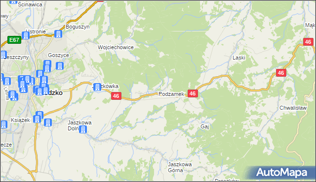 mapa Podzamek, Podzamek na mapie Targeo