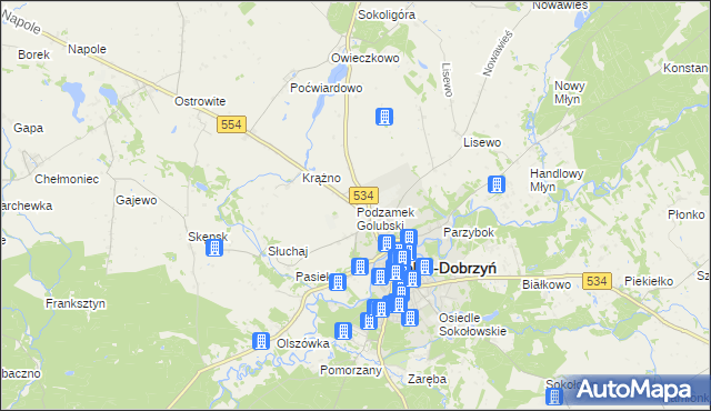 mapa Podzamek Golubski, Podzamek Golubski na mapie Targeo