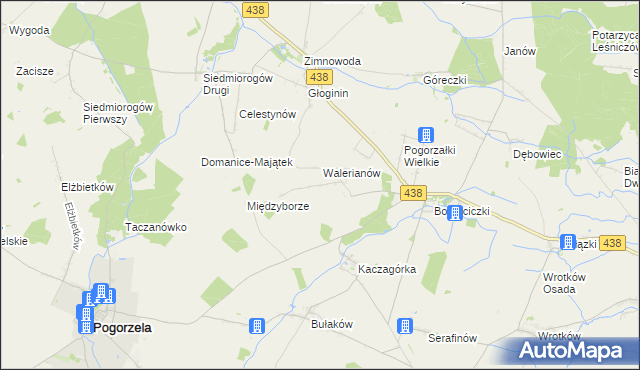 mapa Pogorzałki Małe, Pogorzałki Małe na mapie Targeo