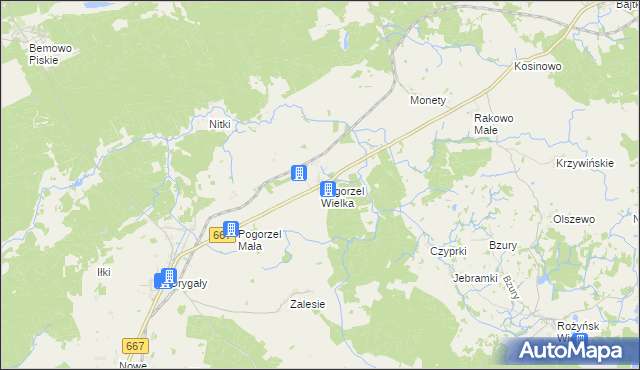 mapa Pogorzel Wielka, Pogorzel Wielka na mapie Targeo