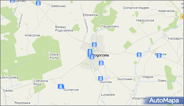 mapa Pogorzela powiat gostyński, Pogorzela powiat gostyński na mapie Targeo