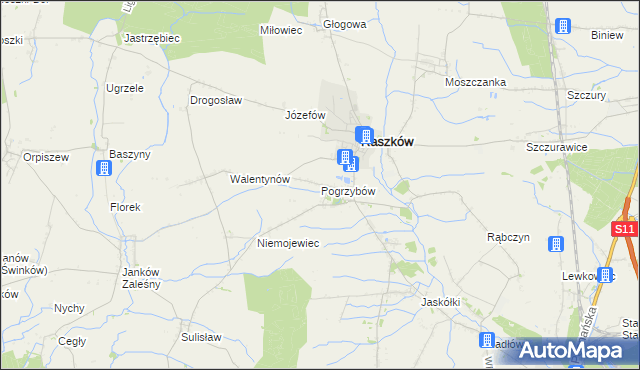 mapa Pogrzybów, Pogrzybów na mapie Targeo