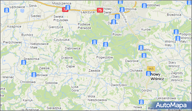 mapa Pogwizdów gmina Bochnia, Pogwizdów gmina Bochnia na mapie Targeo