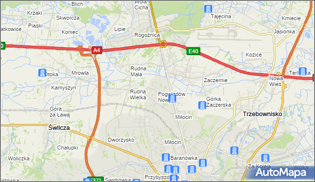 mapa Pogwizdów Nowy, Pogwizdów Nowy na mapie Targeo