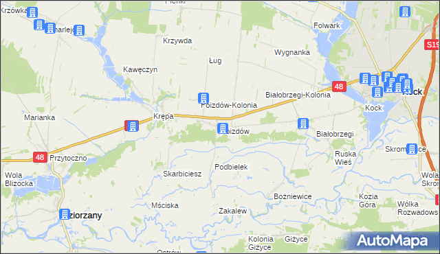 mapa Poizdów, Poizdów na mapie Targeo