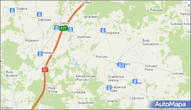 mapa Pokrytki, Pokrytki na mapie Targeo