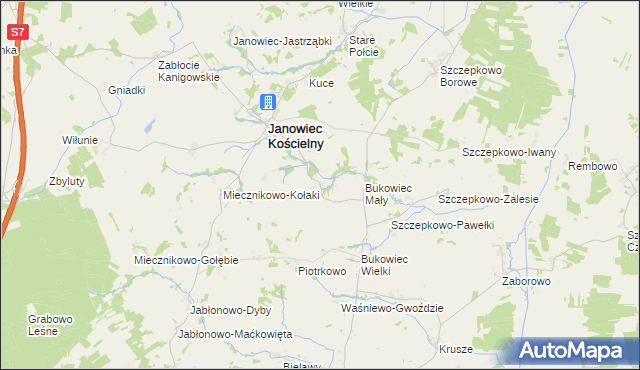 mapa Pokrzywnica Wielka, Pokrzywnica Wielka na mapie Targeo