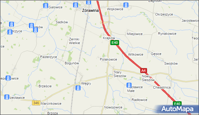 mapa Polakowice, Polakowice na mapie Targeo