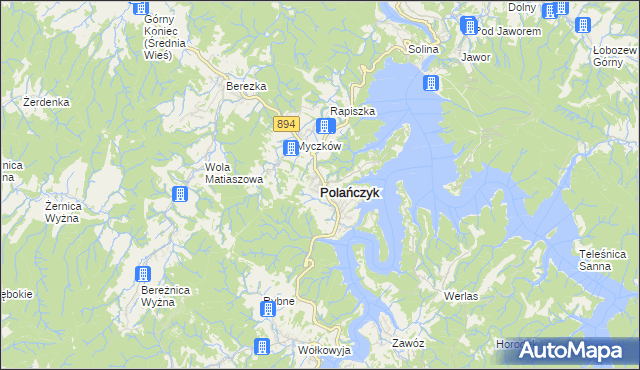 mapa Polańczyk, Polańczyk na mapie Targeo