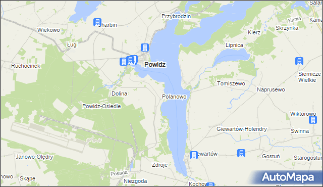 mapa Polanowo gmina Powidz, Polanowo gmina Powidz na mapie Targeo