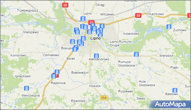 mapa Pólko gmina Lipno, Pólko gmina Lipno na mapie Targeo