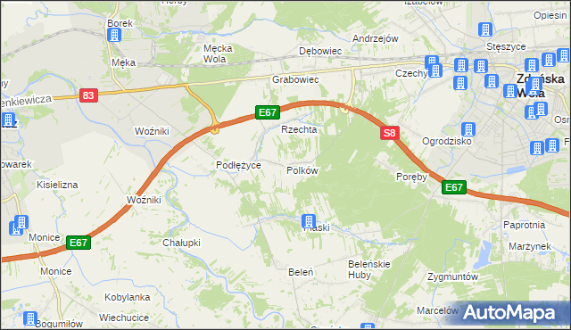 mapa Polków, Polków na mapie Targeo