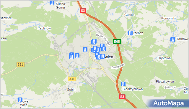 mapa Polkowice, Polkowice na mapie Targeo