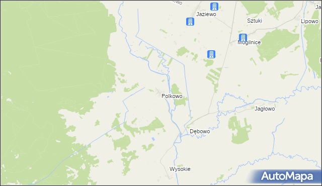 mapa Polkowo gmina Sztabin, Polkowo gmina Sztabin na mapie Targeo