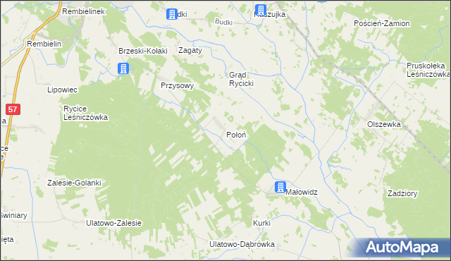 mapa Połoń, Połoń na mapie Targeo