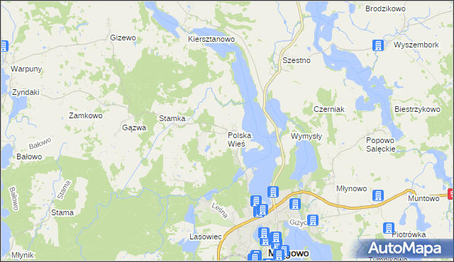 mapa Polska Wieś gmina Mrągowo, Polska Wieś gmina Mrągowo na mapie Targeo