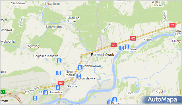 mapa Pomiechówek, Pomiechówek na mapie Targeo