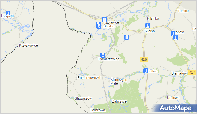 mapa Pomorzowice, Pomorzowice na mapie Targeo