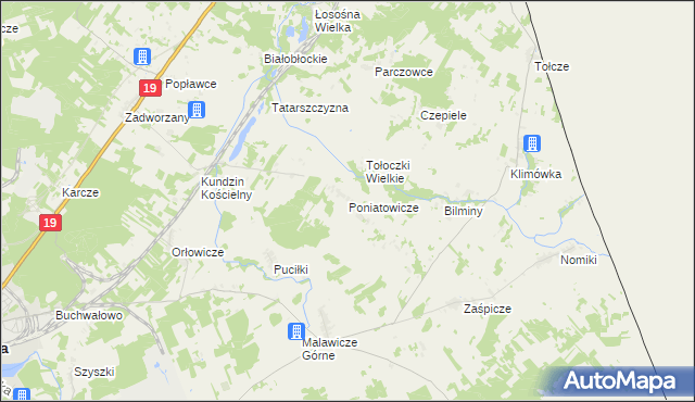 mapa Poniatowicze, Poniatowicze na mapie Targeo