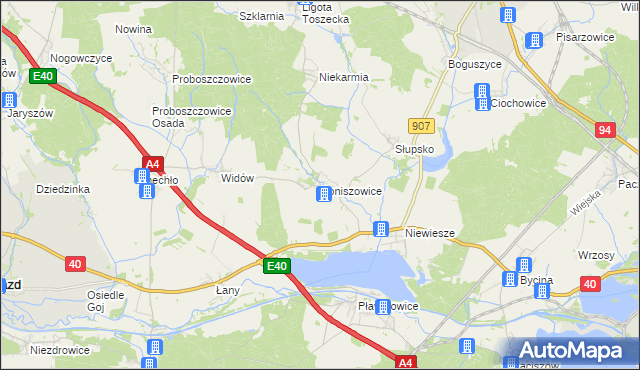 mapa Poniszowice, Poniszowice na mapie Targeo