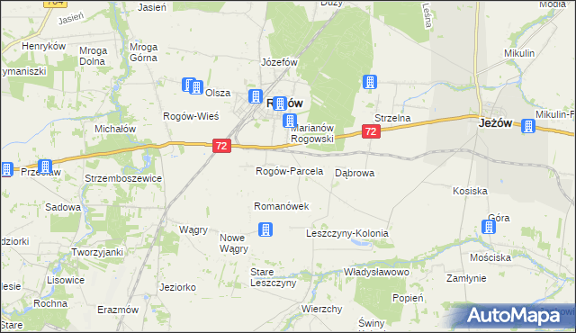 mapa Popień gmina Rogów, Popień gmina Rogów na mapie Targeo