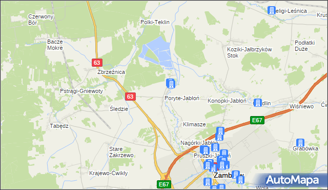 mapa Poryte-Jabłoń, Poryte-Jabłoń na mapie Targeo