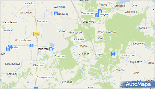 mapa Posada gmina Wierzbinek, Posada gmina Wierzbinek na mapie Targeo